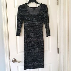 Tribal print dress, Med, Grey